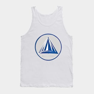 Pyramid Blue Shadow Silhouette Anime Style Collection No. 473 Tank Top